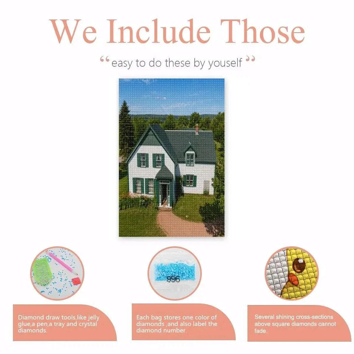 Anne of Green Gables House Diamond Painting Kit – Prince Edward Island DIY Rhinestone Art | Literary Coastal Decor Diamond Painting jjkks4-13