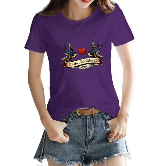 Till the Tide Takes Us Cotton T-Shirt – Slim Fit, Breathable, Premium Coastal Tee