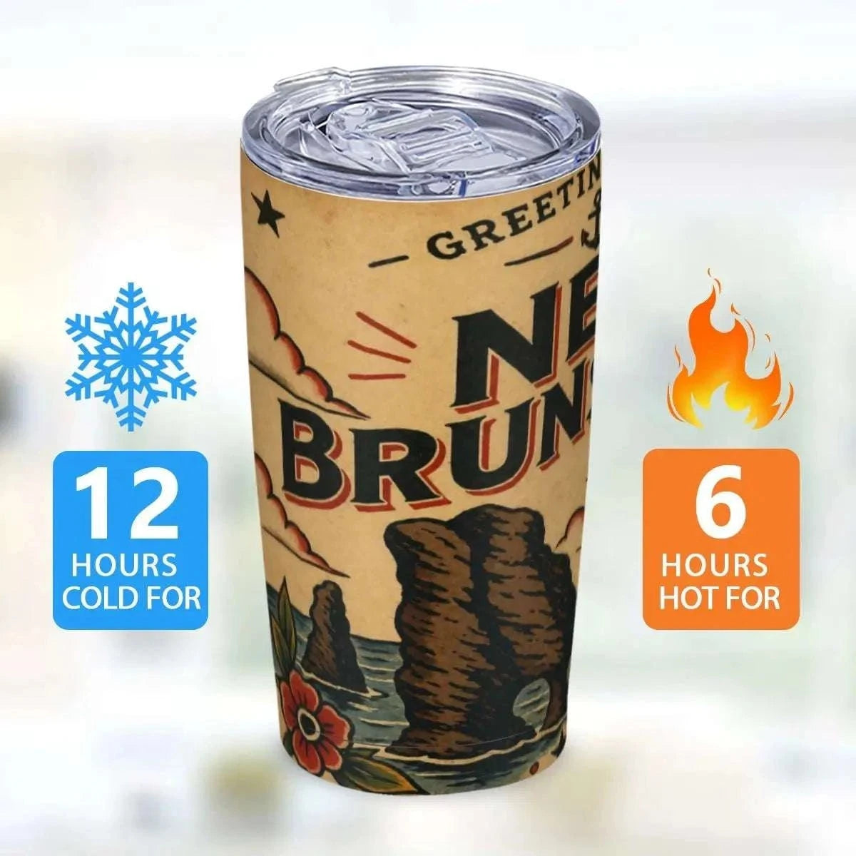 Greetings From New Brunswick 20oz Stainless Steel Tumbler – Insulated Travel Mug Car Cups jjkks4-13
