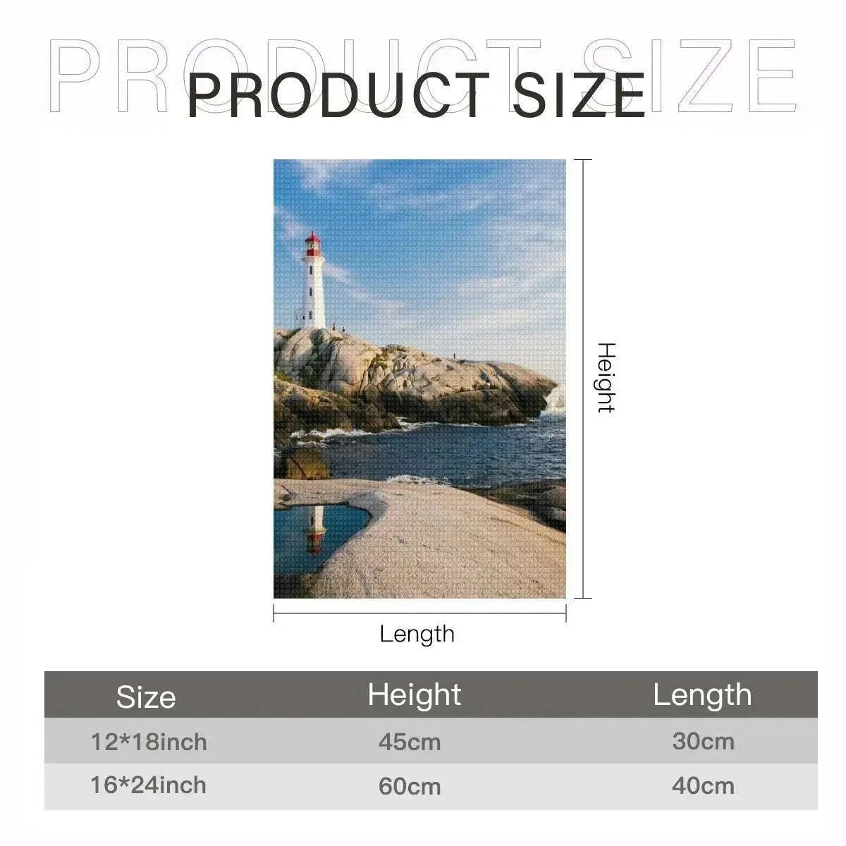 Peggy’s Cove Diamond Painting Kit – Nova Scotia Lighthouse DIY Rhinestone Art Canvas | Coastal Home Decor
