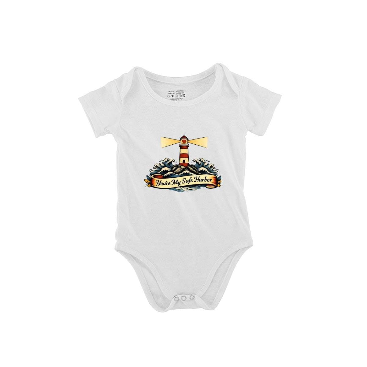 You're My Safe Harbor Baby Bodysuit – Lighthouse Infant One-Piece | Nautical Baby Gift