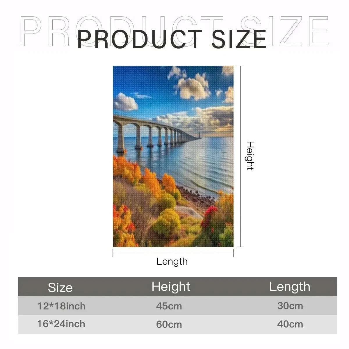 Confederation Bridge Diamond Painting Kit – Coastal Canada DIY Rhinestone Art Canvas | Maritime Home Decor Diamond Painting jjkks4-13