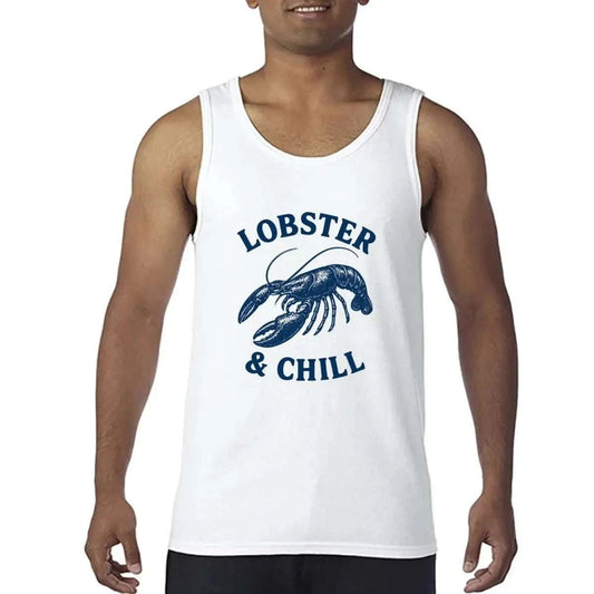 Coastal Catch Relaxed Men’s Tank Top – 100% Cotton Breathable Summer Shirt Men's Tank Top jjkks4-13
