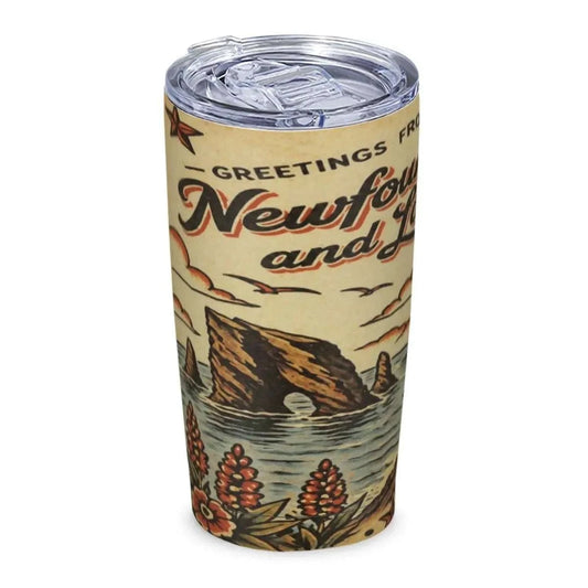 Greetings From Newfoundland and Labrador 20oz Stainless Steel Tumbler – Insulated Travel Mug Car Cups jjkks4-13