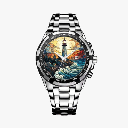 Coastal Guardian Stained Glass Lighthouse Watch Apparel Accessories jjkks4-13