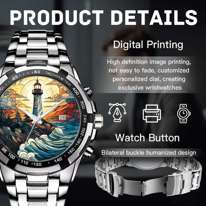 Coastal Guardian Stained Glass Lighthouse Watch Apparel Accessories jjkks4-13