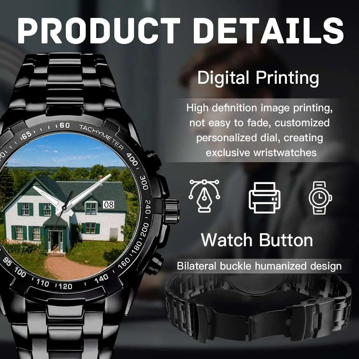 Anne of Green Gables House Watch – PEI-Inspired Metal Timepiece with Scratch-Resistant Crystal Apparel Accessories jjkks4-13