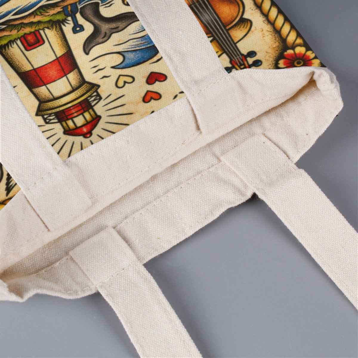 Maritimes Tote Bag – Large Capacity Linen Travel &amp; Everyday Shopping Bag