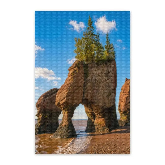 Hopewell Rocks Diamond Painting Kit – Bay of Fundy DIY Rhinestone Art Canvas | New Brunswick Coastal Decor Diamond Painting jjkks4-13