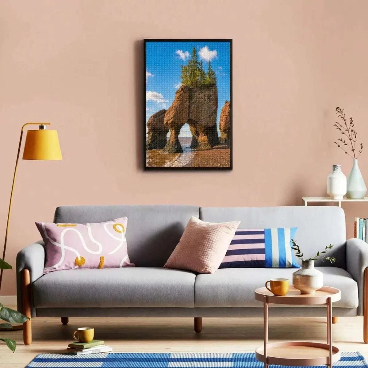 Hopewell Rocks Diamond Painting Kit – Bay of Fundy DIY Rhinestone Art Canvas | New Brunswick Coastal Decor Diamond Painting jjkks4-13
