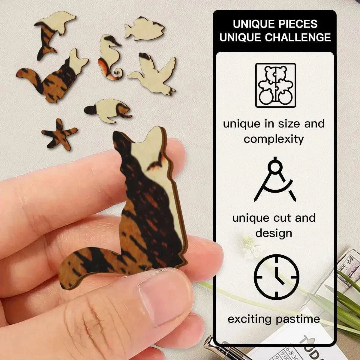 Greetings From New Brunswick Wooden Puzzle – Irregular Animal-Shaped Solid Wood Jigsaw | Maritime Canada Gift Other Holiday Items jjkks4-13