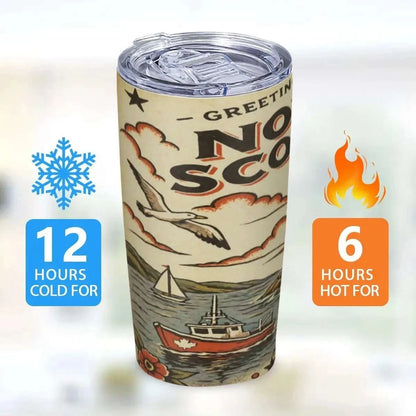 Greetings From Nova Scotia 20oz Stainless Steel Tumbler – Insulated Travel Mug Car Cups jjkks4-13