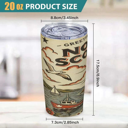 Greetings From Nova Scotia 20oz Stainless Steel Tumbler – Insulated Travel Mug Car Cups jjkks4-13