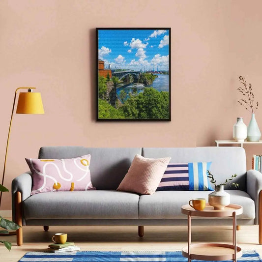 Reversing Falls Bridge Diamond Painting Kit | Saint John, New Brunswick DIY Crystal Art Canvas