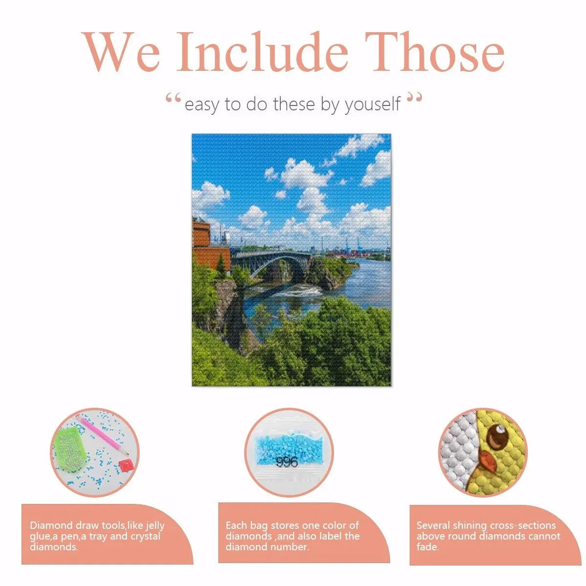Reversing Falls Bridge Diamond Painting Kit | Saint John, New Brunswick DIY Crystal Art Canvas