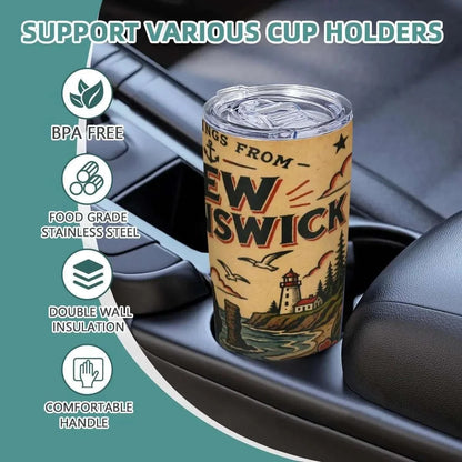 Greetings From New Brunswick 20oz Stainless Steel Tumbler – Insulated Travel Mug Car Cups jjkks4-13