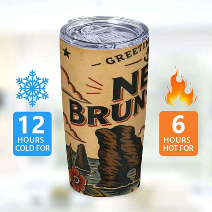 Greetings From New Brunswick 20oz Stainless Steel Tumbler – Insulated Travel Mug Car Cups jjkks4-13