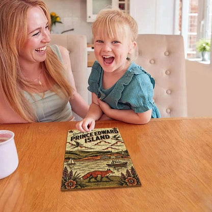 Greetings From Prince Edward Island Wooden Puzzle – Irregular Animal-Shaped Solid Wood Jigsaw | PEI Souvenir Gift Other Holiday Items jjkks4-13
