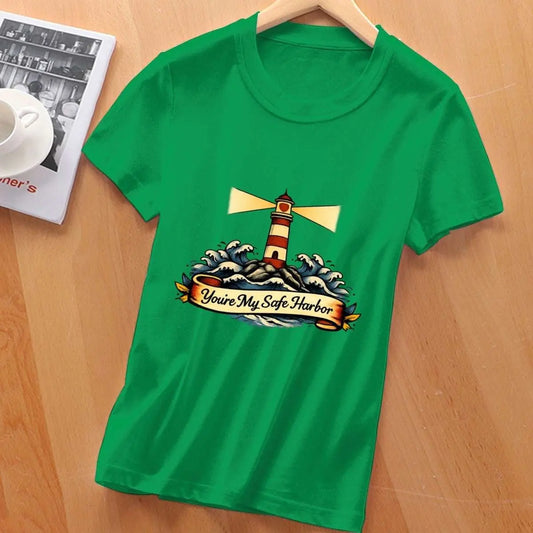 You’re My Safe Harbor Cotton T-Shirt – Slim Fit, Breathable, Premium Everyday Tee