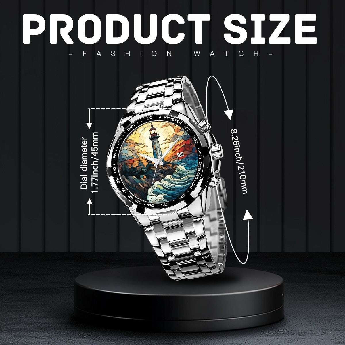 Coastal Guardian Stained Glass Lighthouse Watch