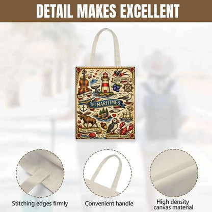 Maritimes Tote Bag – Large Capacity Linen Travel &amp; Everyday Shopping Bag