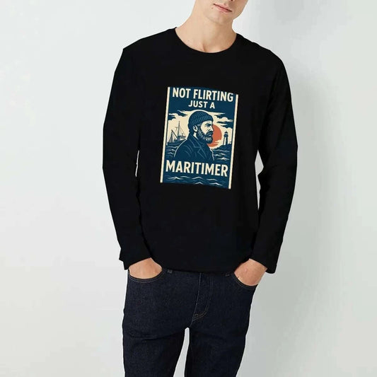 Not Flirting Just a Maritimer Men’s T-Shirt – Funny East Coast Graphic Tee | 100% Cotton Maritime Shirt