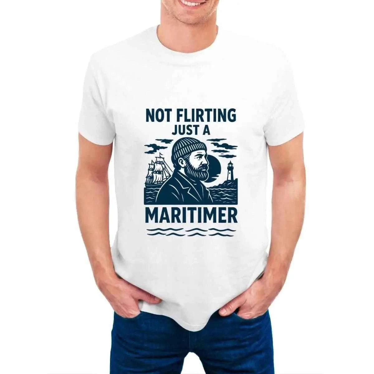 Not Flirting Just a Maritimer T-Shirt | Funny East Coast Graphic Tee | Soft Ring-Spun Cotton Shirt