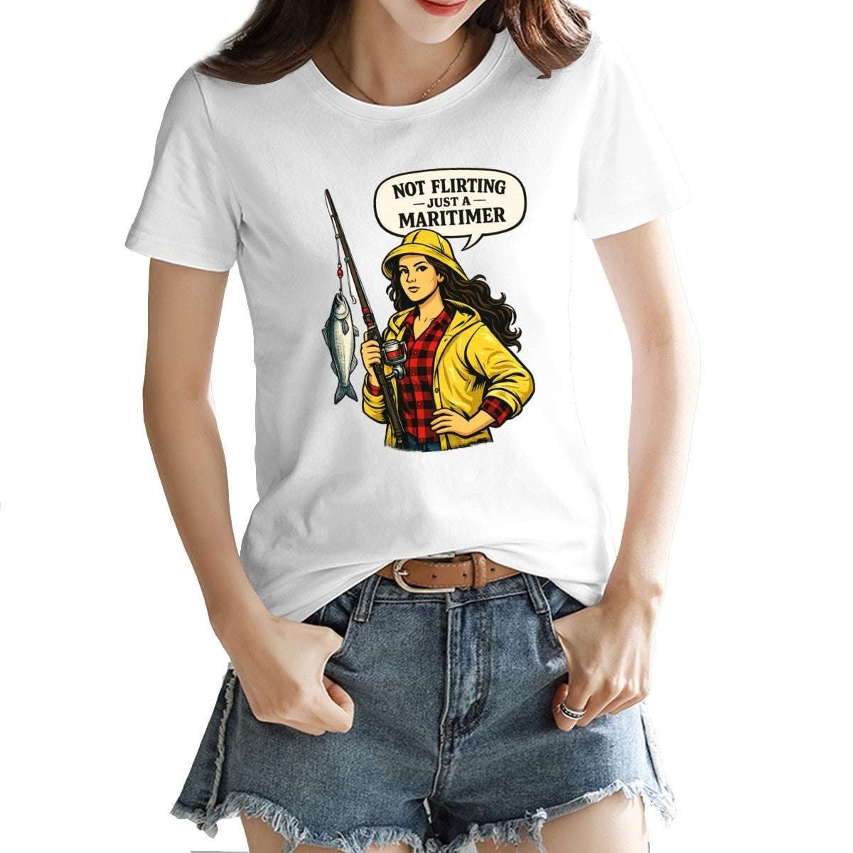 Not Flirting Just a Maritimer Women’s T-Shirt – 100% Cotton Coastal Style Tee