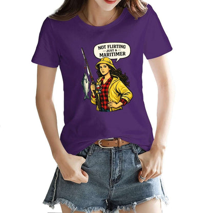Not Flirting Just a Maritimer Women’s T-Shirt – 100% Cotton Coastal Style Tee