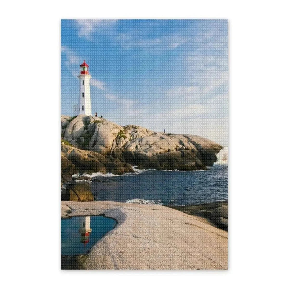 Peggy’s Cove Diamond Painting Kit – Nova Scotia Lighthouse DIY Rhinestone Art Canvas | Coastal Home Decor