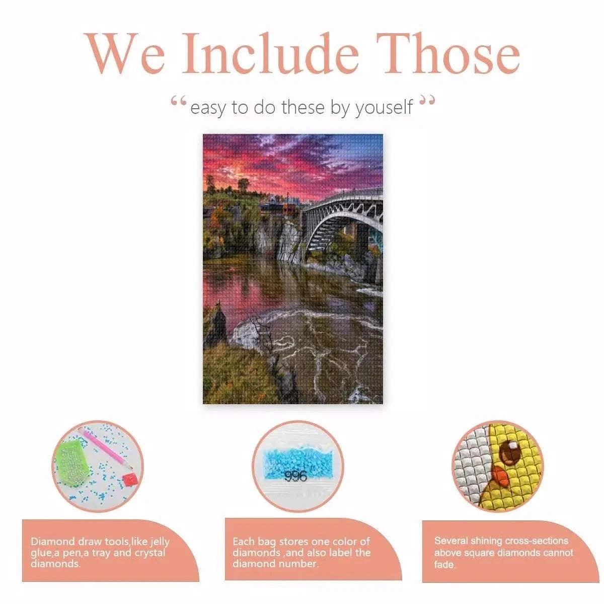 Reversing Falls Diamond Painting Kit – Saint John New Brunswick DIY Rhinestone Art | Maritime Coastal Decor