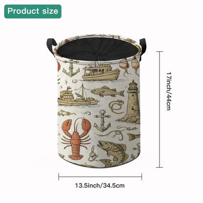 Saltshore Drift Laundry Hamper – Breathable Large-Capacity Storage Basket with Drawstring &amp; Carry Handles