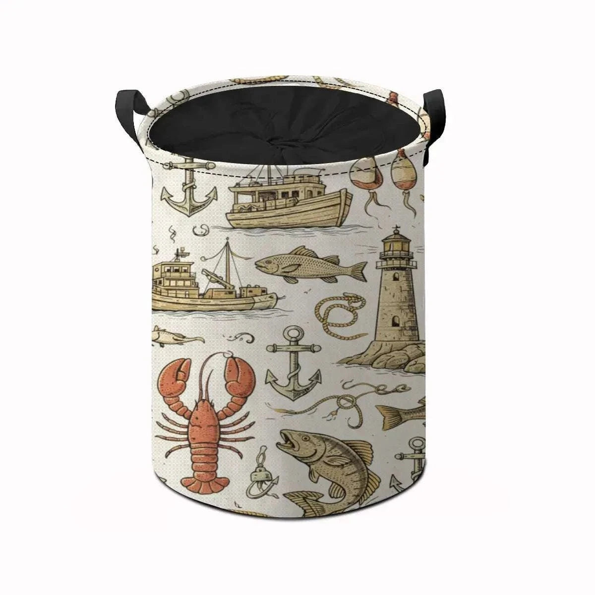 Saltshore Drift Laundry Hamper – Breathable Large-Capacity Storage Basket with Drawstring &amp; Carry Handles