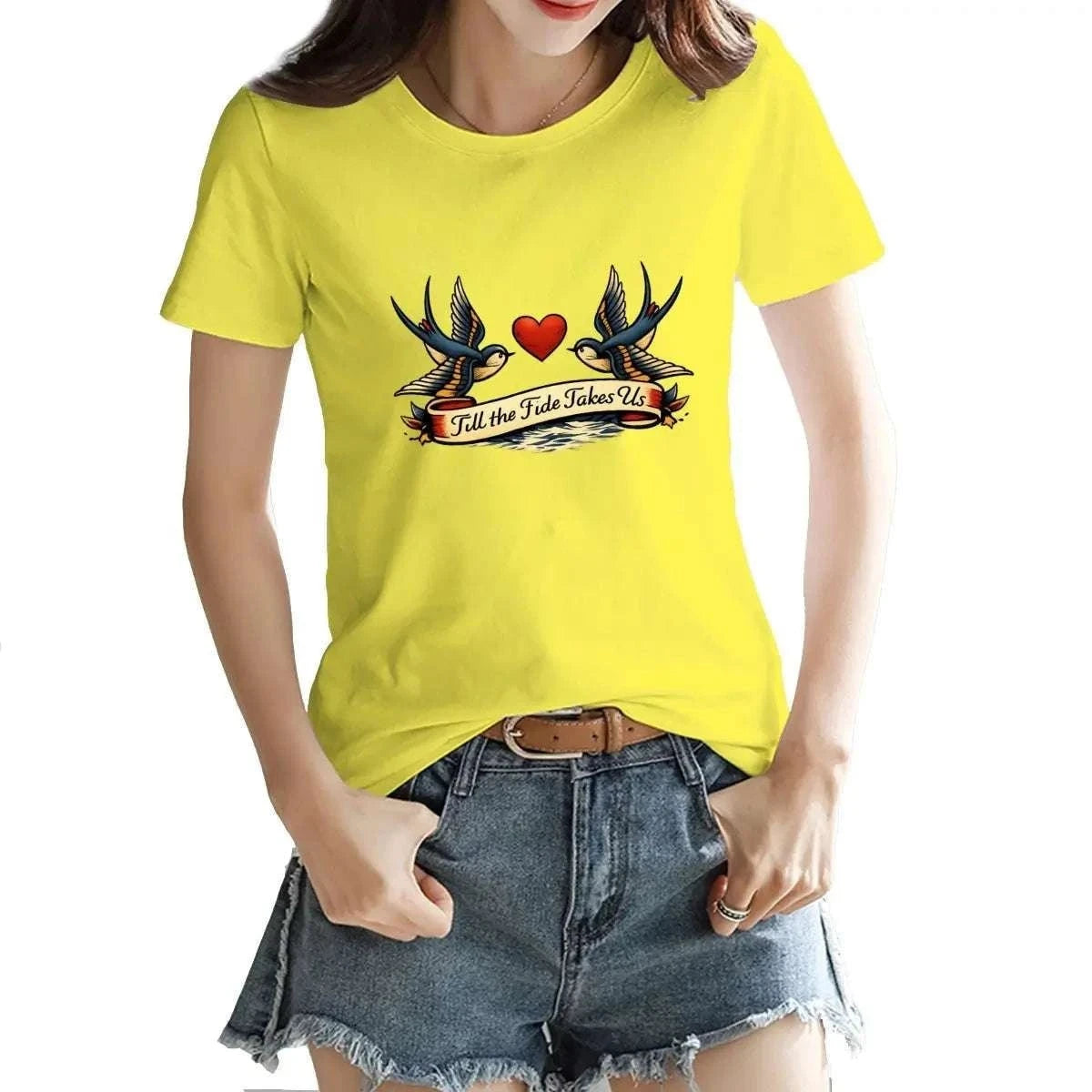 Till the Tide Takes Us Cotton T-Shirt – Slim Fit, Breathable, Premium Coastal Tee