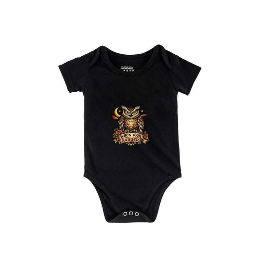 Who's Your Fadder Baby Bodysuit – Funny Atlantic Canada Owl Infant One-Piece | Maritime Baby Gift