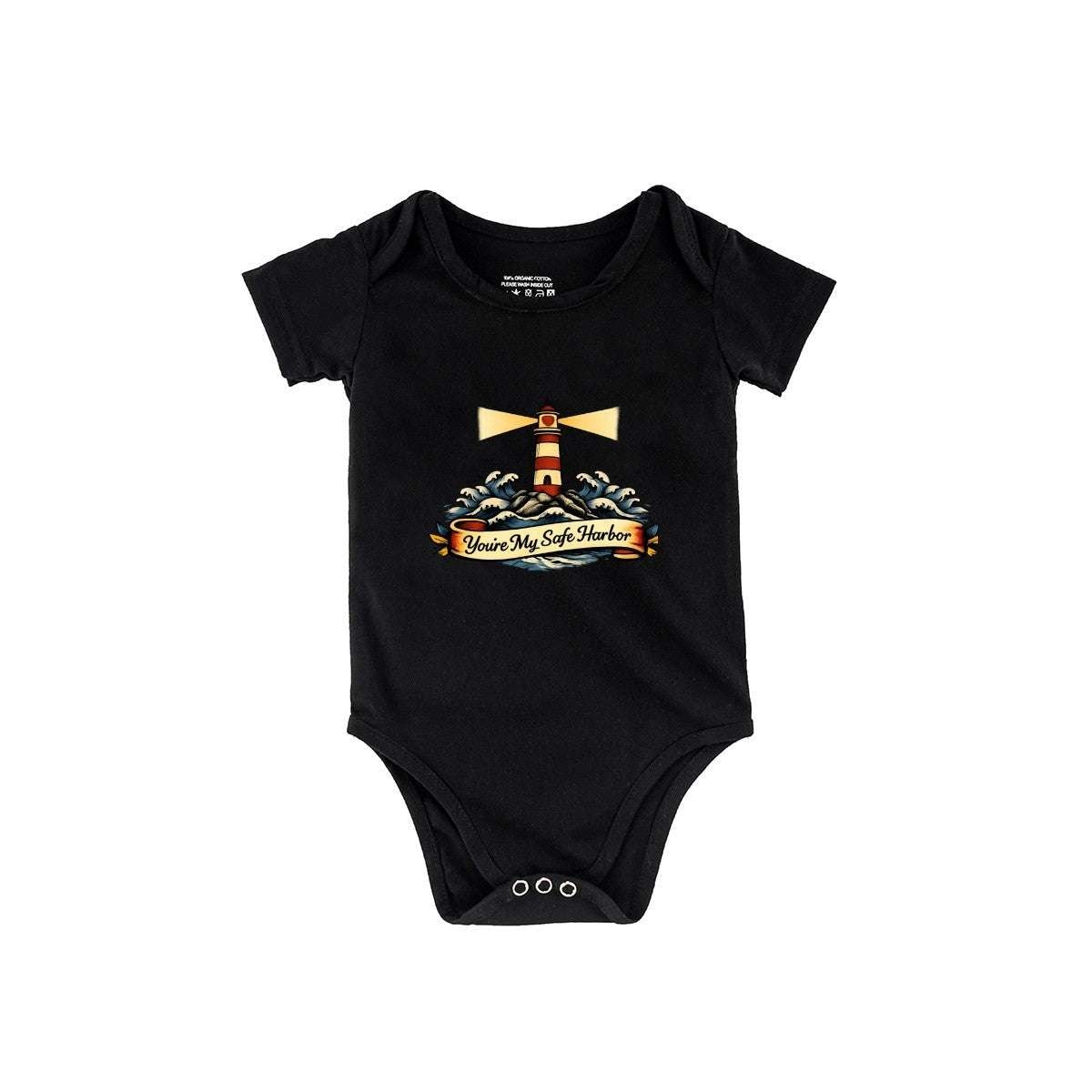You're My Safe Harbor Baby Bodysuit – Lighthouse Infant One-Piece | Nautical Baby Gift
