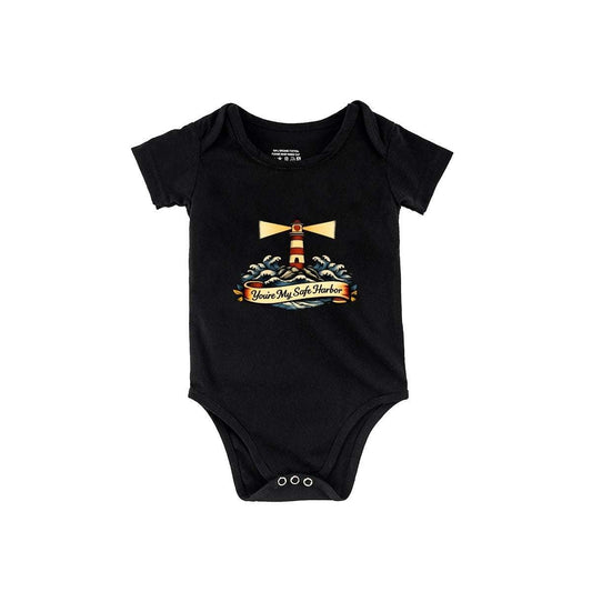 You're My Safe Harbor Baby Bodysuit – Lighthouse Infant One-Piece | Nautical Baby Gift