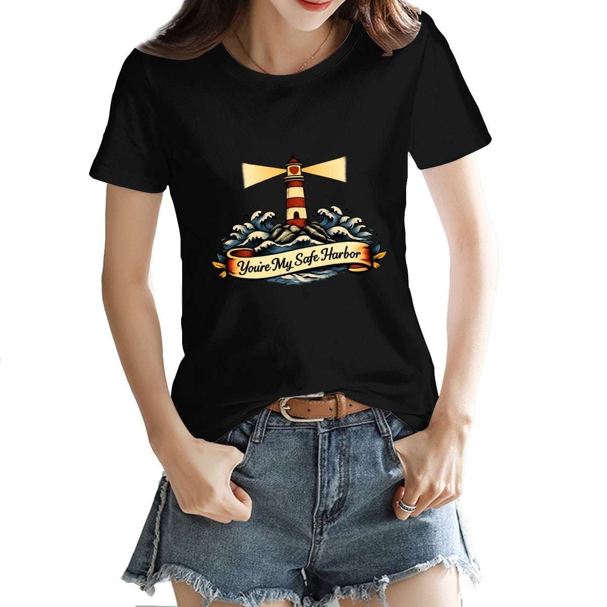 You’re My Safe Harbor Cotton T-Shirt – Slim Fit, Breathable, Premium Everyday Tee